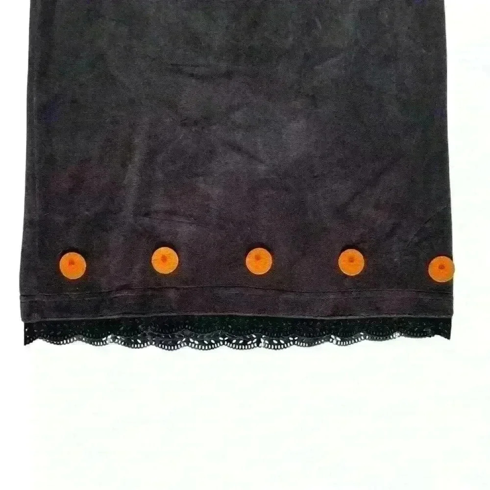 Pottery Barn Velvet Black and Orange Polka Dress Size 4T - Picture 3 of 5